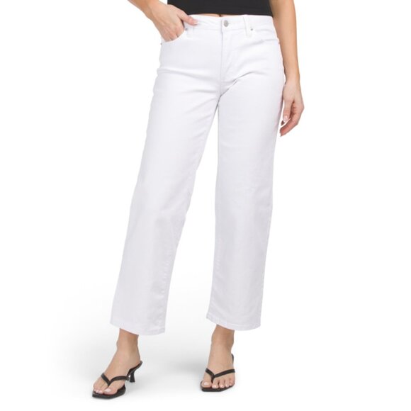 BLUE REVIVAL White Hailey Mid Rise Straight Leg Ankle Jeans - Picture 1 of 2